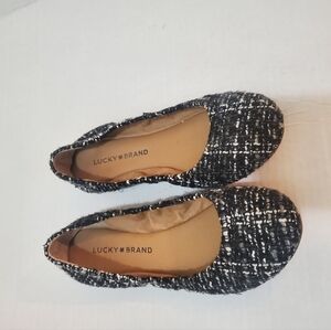 Lucky Brand Emmie Black & White Tweed Ballet Flats